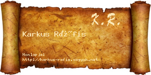Karkus Ráfis névjegykártya